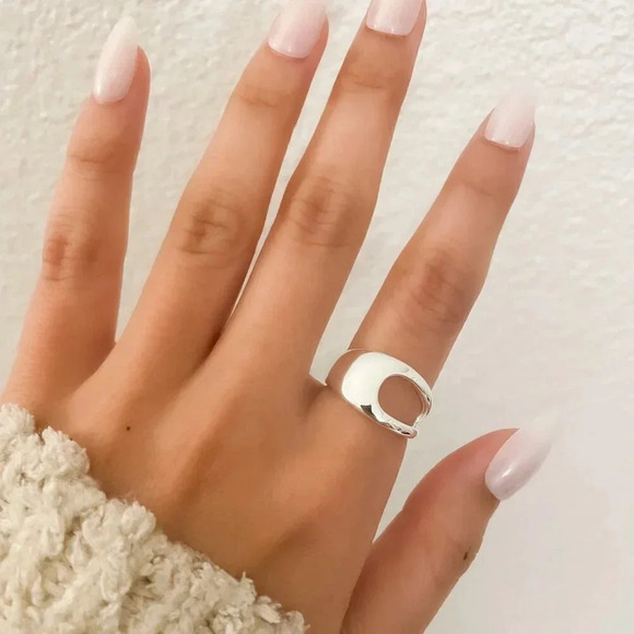 925 Sterling Silver Chunky Bold Statement Ring Minimalist Wrap Ring - Picture 8 of 10